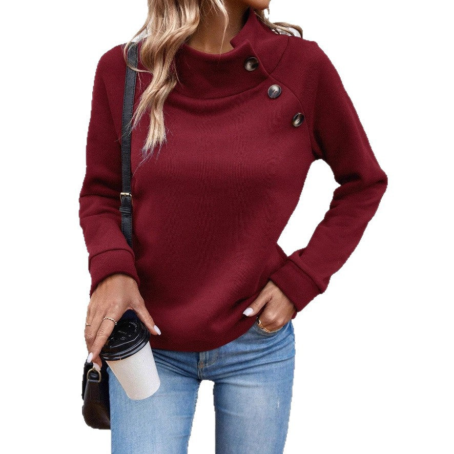 Ladies Elegant Top with Turtleneck Mune Fashion