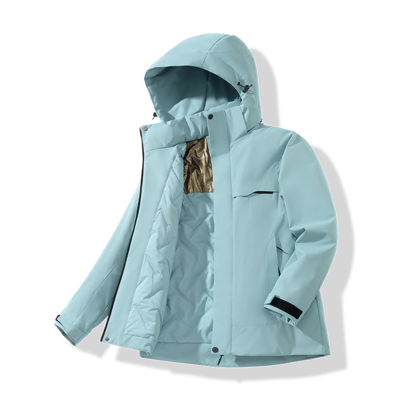 Men Water-repellent Thermal Parka with Hood, Quilted Interior & Hidden Zipper Mune Fashion