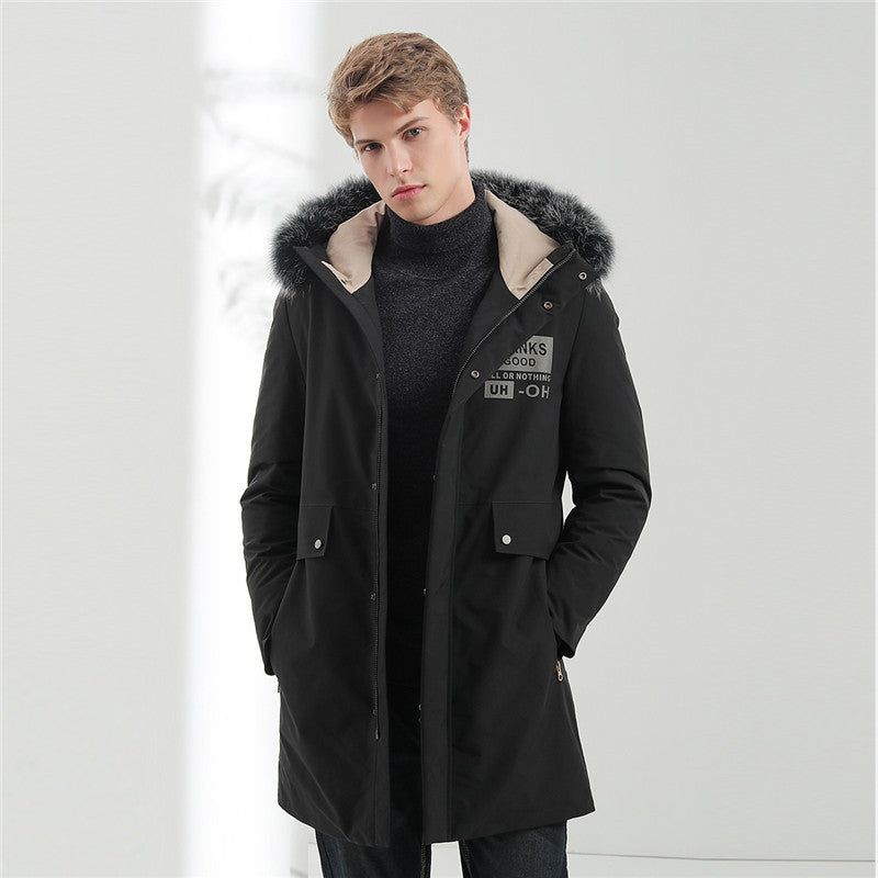 Men's Urban Winter Parka with removable faux fur hood, thermally insulating quilted lining, and concealed zipper Mune Fashion