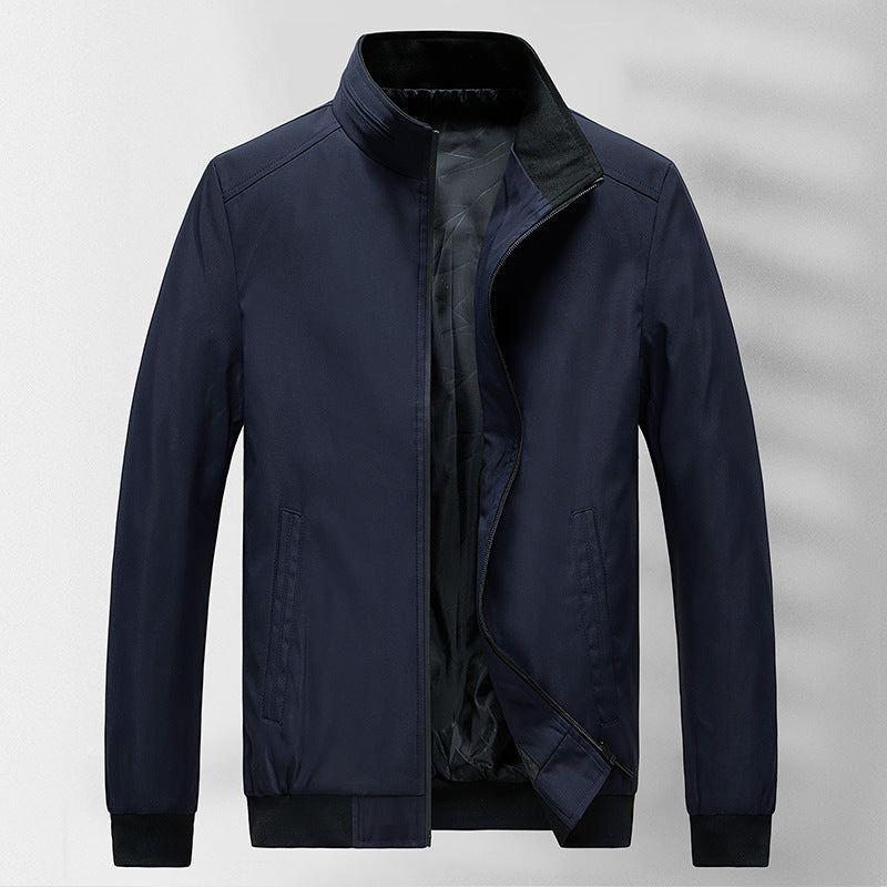 Men's Lightweight Quilted Bomber Jacket with Stand-up Collar, Padded Inner Lining and Ribbed Cuffs Mune Fashion