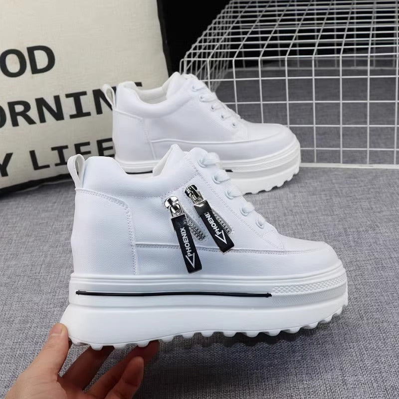 Women's sporty sneakers with platform and zipper Mune Fashion