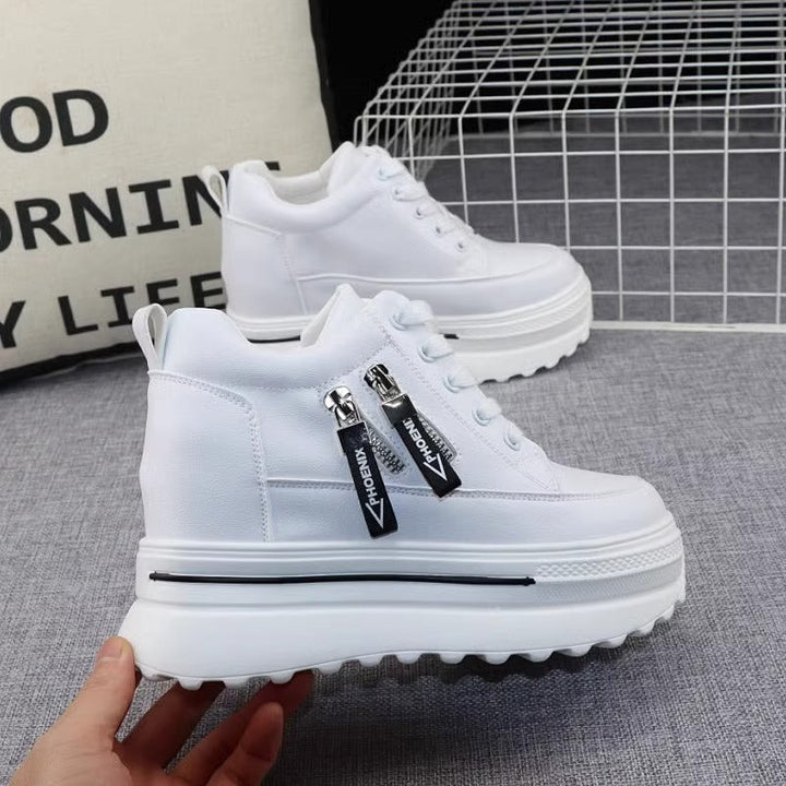 Women's sporty sneakers with platform and zipper Mune Fashion