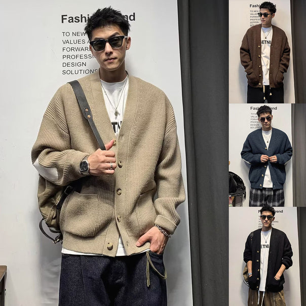 Men's Modern Cardigan with Button Placket Mune Fashion