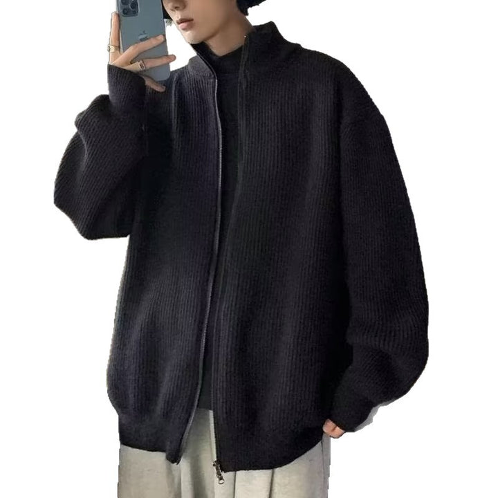 Men's Oversized Cardigan with Stand-Up Collar Mune Fashion