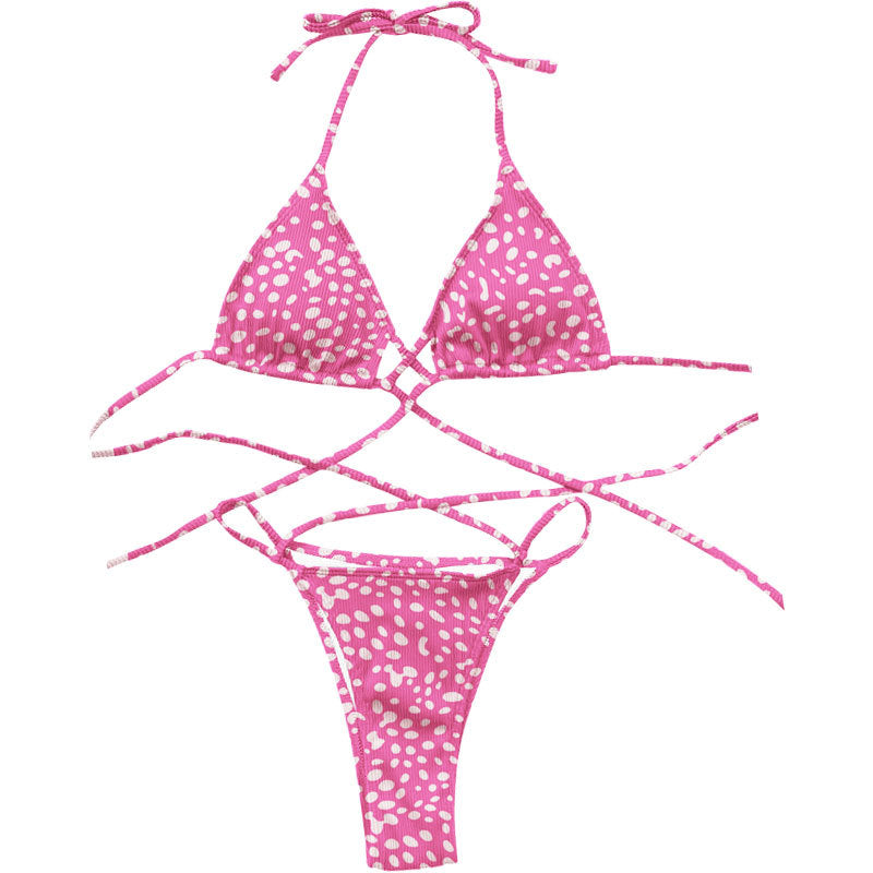 Women's Triangle Bikini with Criss-Cross Design Mune Fashion