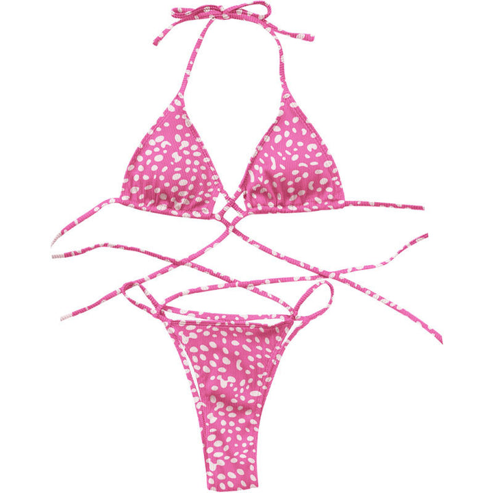 Women's Triangle Bikini with Criss-Cross Design Mune Fashion