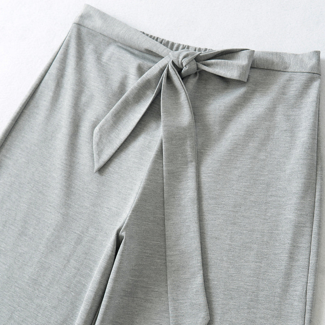 Ladies High-Waisted Wide Palazzo Trousers with Tied Belt Mune Fashion