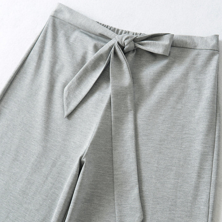 Ladies High-Waisted Wide Palazzo Trousers with Tied Belt Mune Fashion