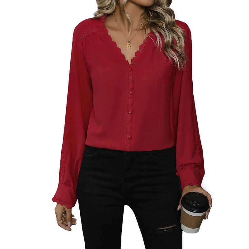 Ladies Elegant Blouse with Ruffle Details Mune Fashion