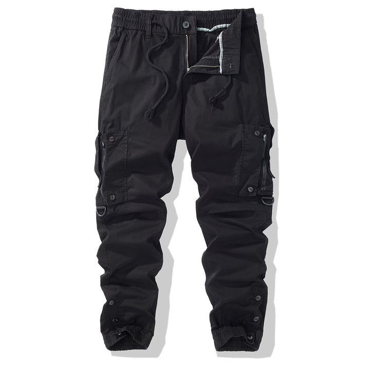 Men's cargo jogging pants with elastic waistband, zipper cargo pockets, and adjustable hem Mune Fashion