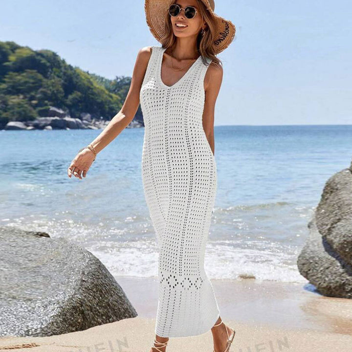 Ladies fashionable crochet beach dress Mune Fashion