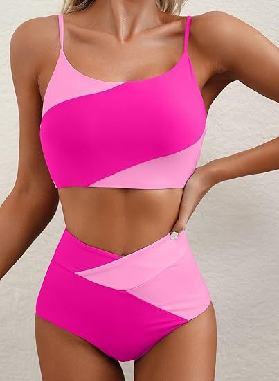 Ladies high-waisted bikini top with asymmetric design Mune Fashion