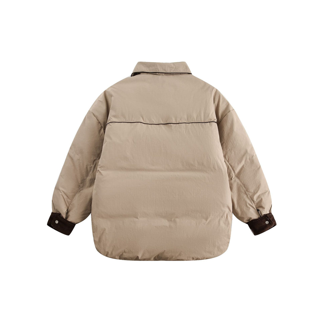 Unisex Short Cut Quilted Blouson Jacket with Shirt Collar and Cord Cuffs Mune Fashion