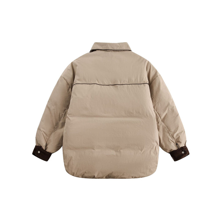 Unisex Short Cut Quilted Blouson Jacket with Shirt Collar and Cord Cuffs Mune Fashion