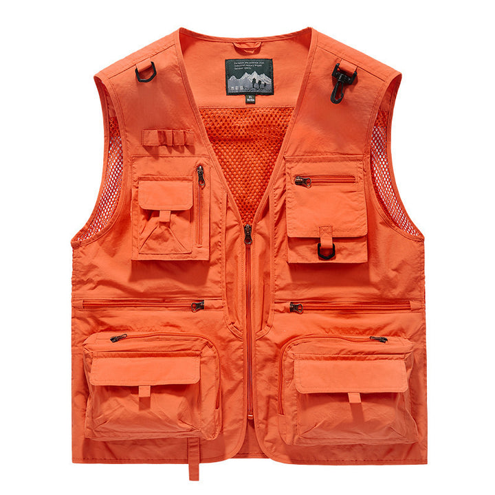 Men's Multi-Pocket Outdoor and Fishing Vest with Breathable Mesh and Sturdy Zipper Pockets Mune Fashion