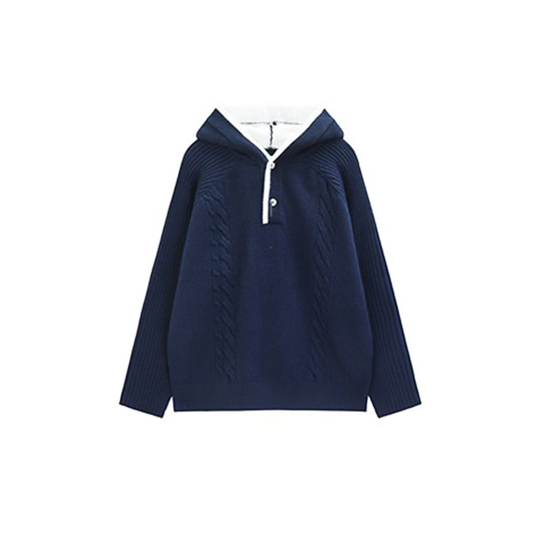 Men's Casual Chunky Knit Sweater with Zipper Mune Fashion