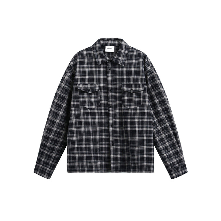 Men's Checkered Flannel Overshirt Jacket with Sewn-On Chest Pockets Mune Fashion