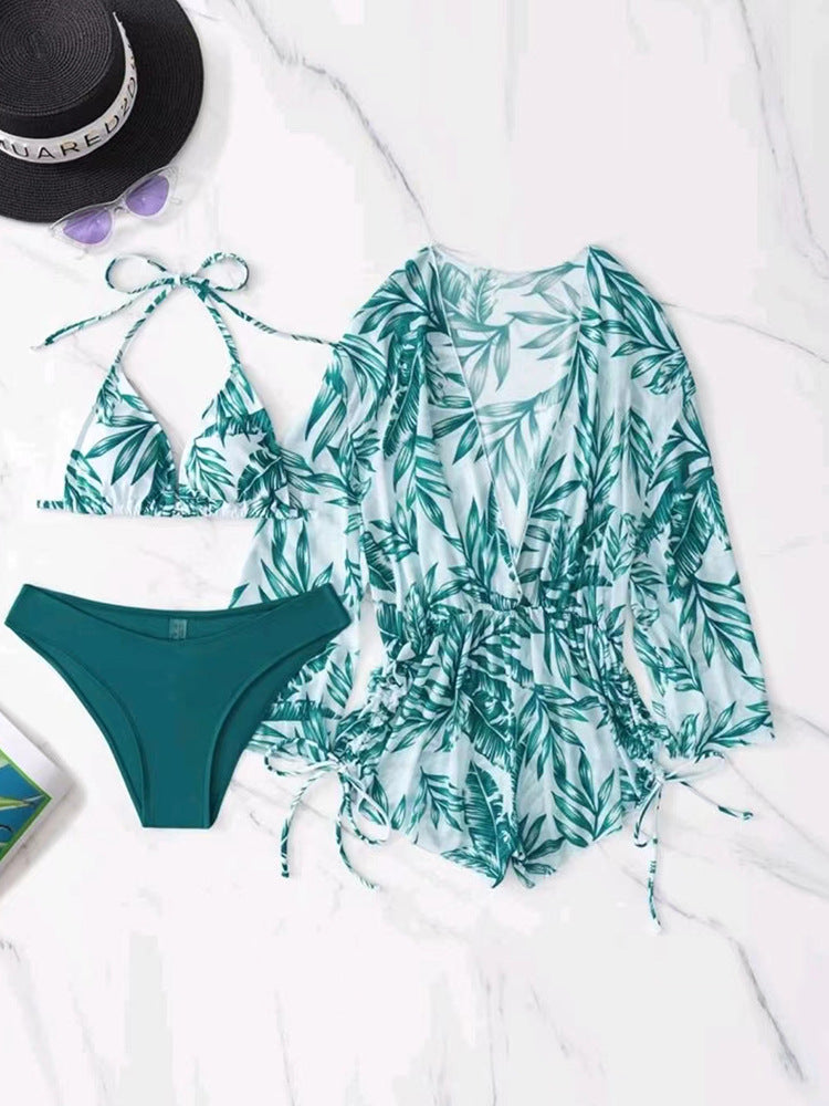 Women Reversible Beachwear with Floral Kimono and Bikini Mune Fashion