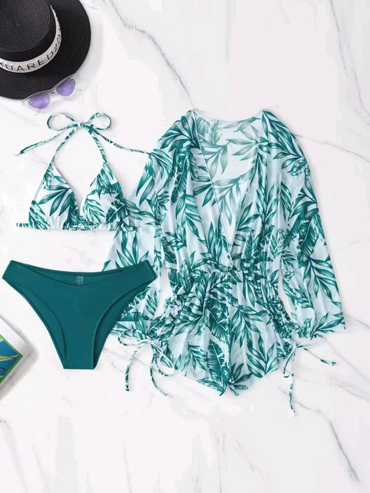 Women Reversible Beachwear with Floral Kimono and Bikini Mune Fashion