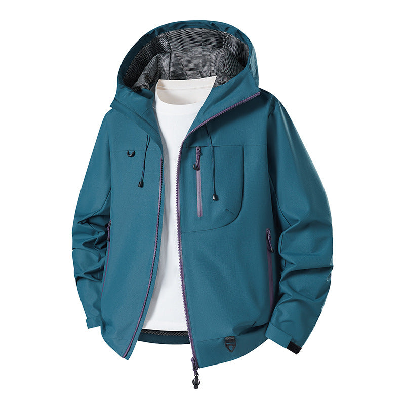 Men's Technical Softshell Hoodie Jacket with Water-Repellent Membrane and Mesh Lining Mune Fashion