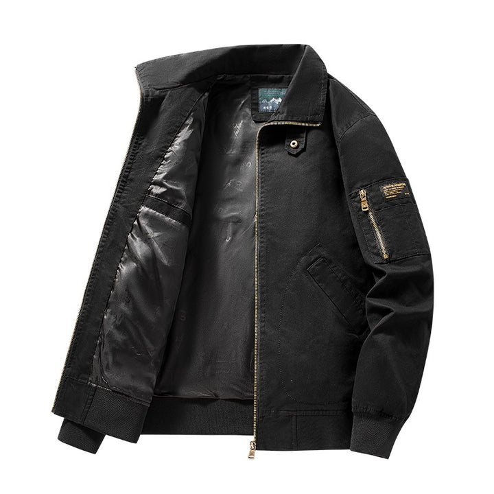 Men's bomber jacket in pilot style with quilted inner lining and sleeve zipper pocket Mune Fashion