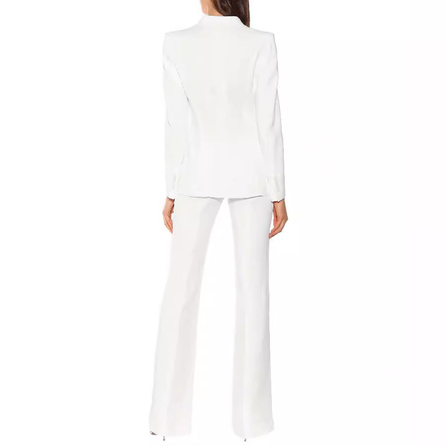 Women's Tailored Single-Breasted Blazer with Sculpted Shoulder and Tailored Cut Mune Fashion