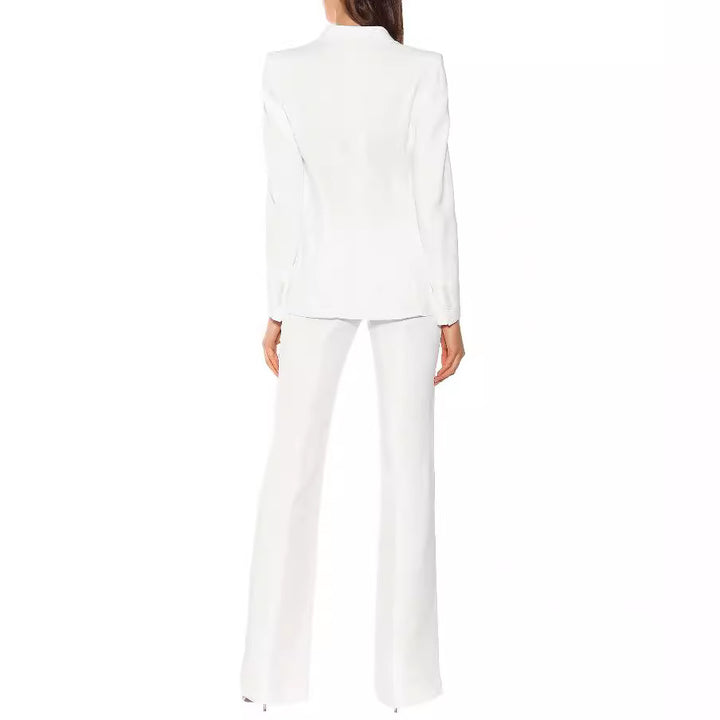 Women's Tailored Single-Breasted Blazer with Sculpted Shoulder and Tailored Cut Mune Fashion