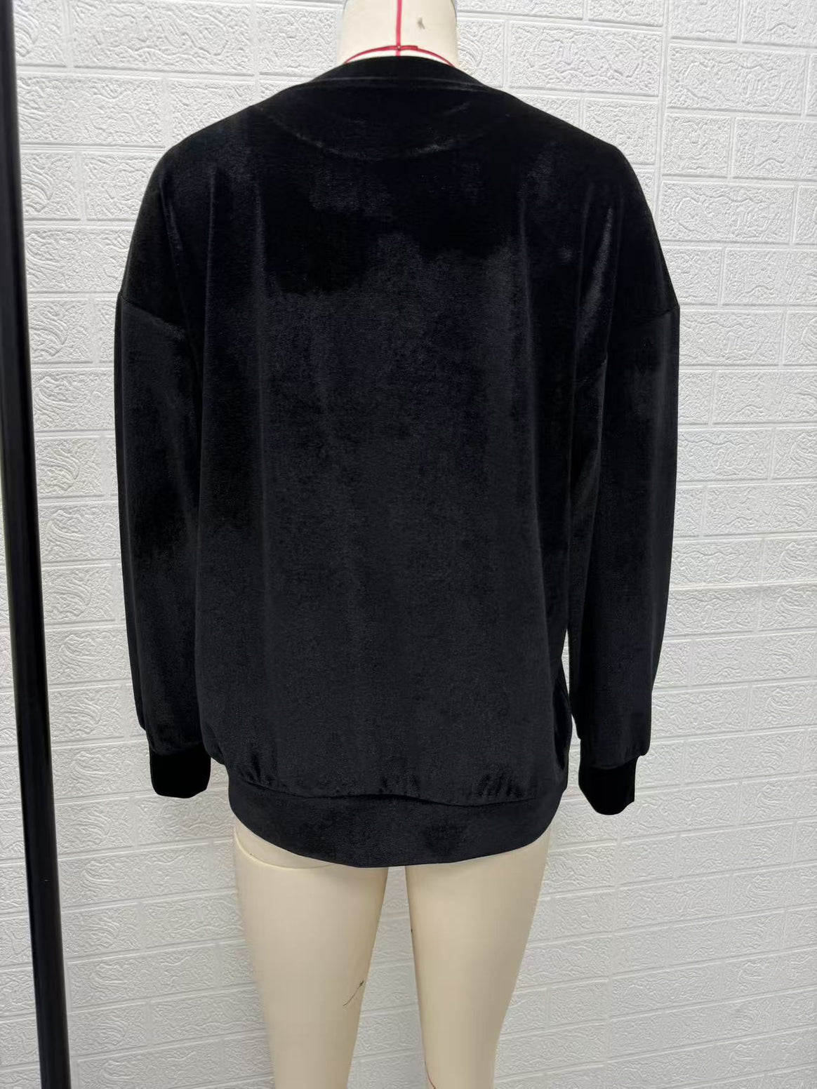 Ladies Soft Oversized Velvet Sweater with High Round Neck and Dropped Sleeves Mune Fashion
