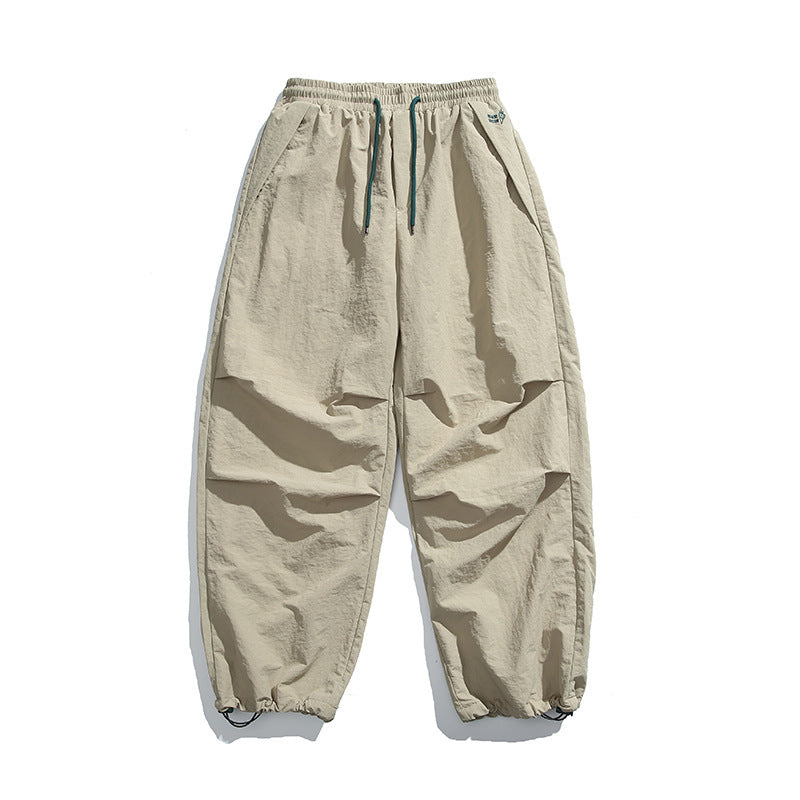 Men's Baggy Cargo Pants with elastic tunnel drawstring waistband, drawstring, and adjustable hem cuffs Mune Fashion