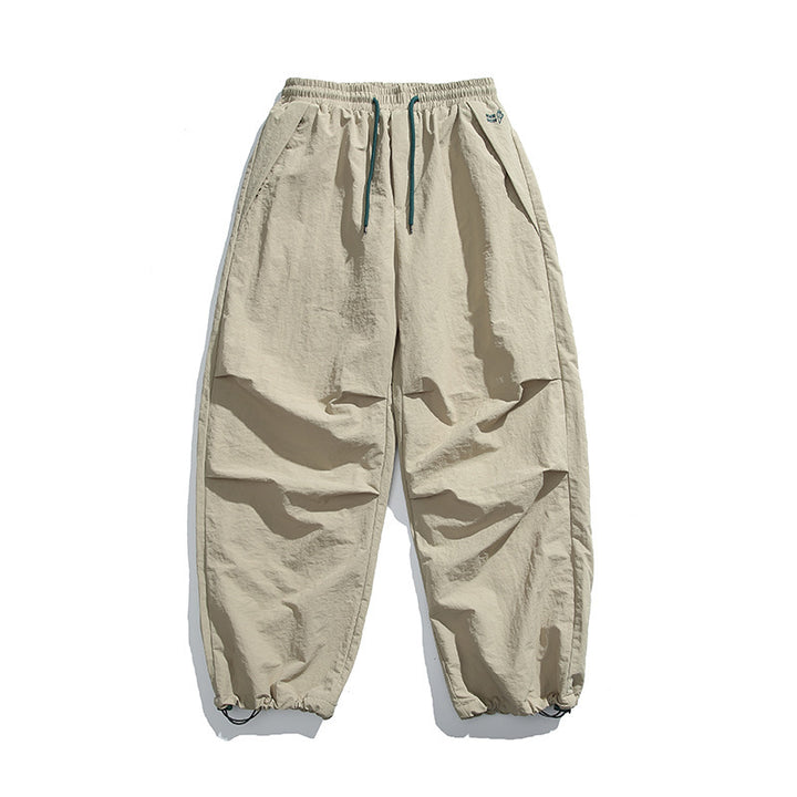 Men's Baggy Cargo Pants with elastic tunnel drawstring waistband, drawstring, and adjustable hem cuffs Mune Fashion