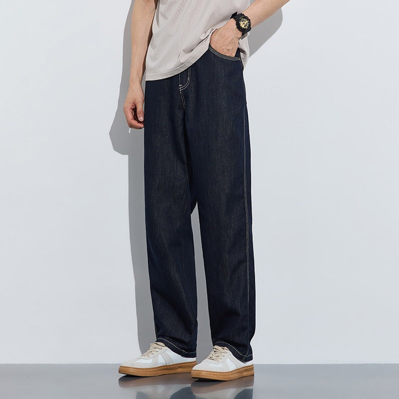 Men Comfortable and Casual Wide Cut Denim Pants Mune Fashion