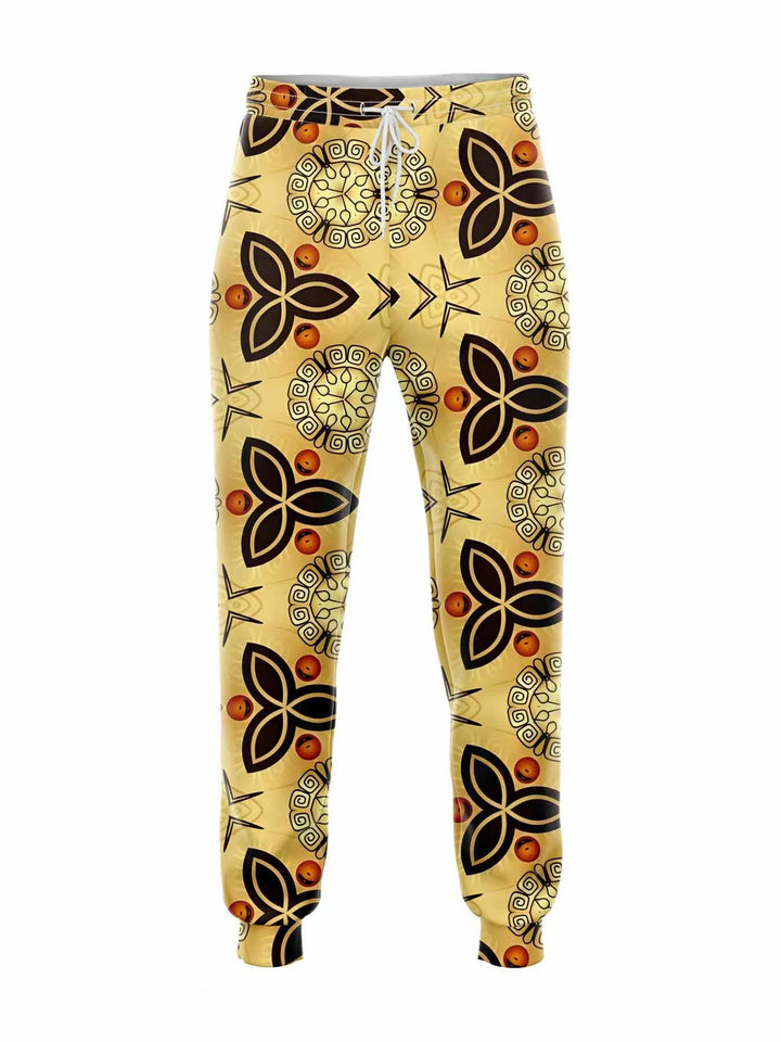 Women Fashionable Jogging Pants with Feather Pattern Mune Fashion
