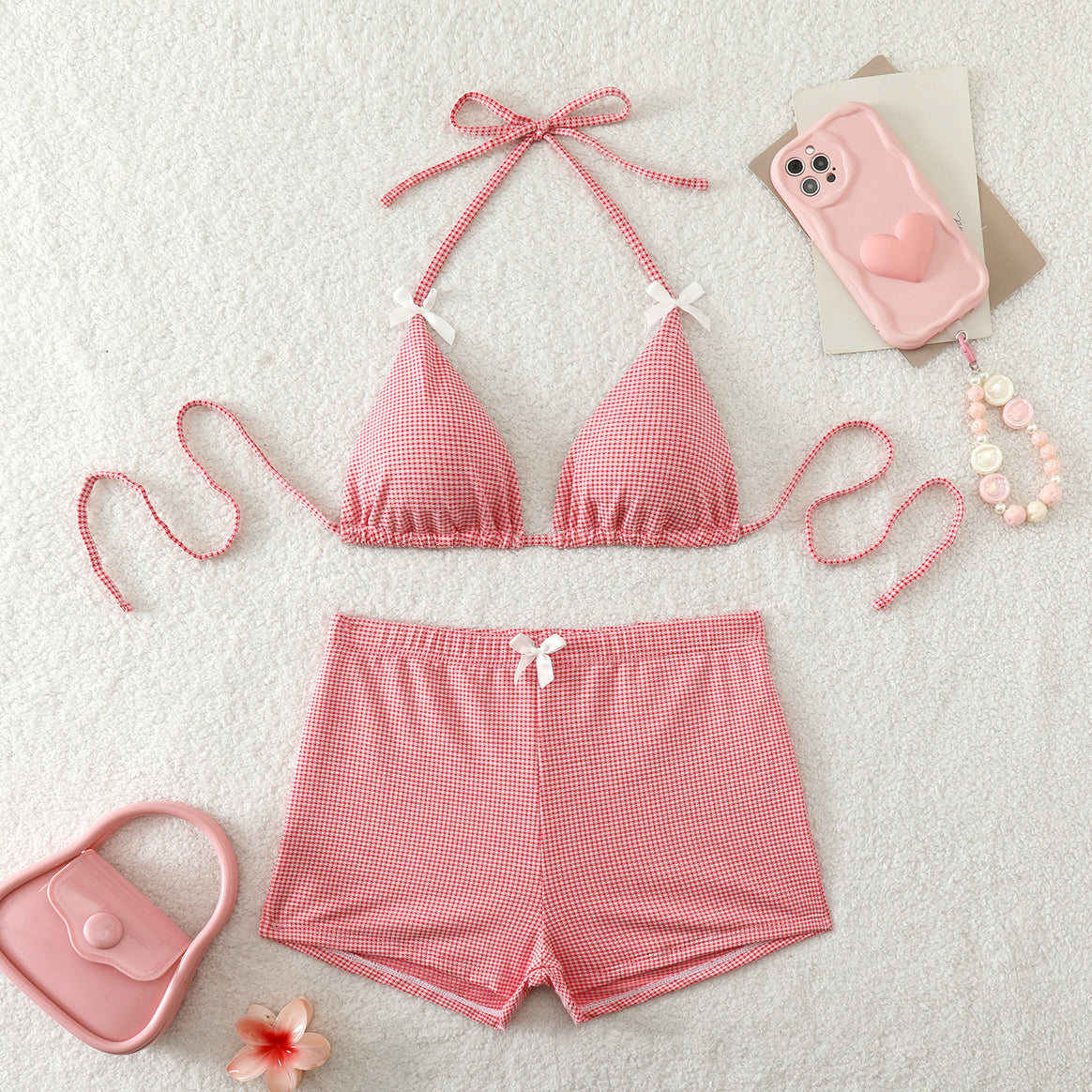 Women's bikini set with adjustable straps and floral skirt Mune Fashion