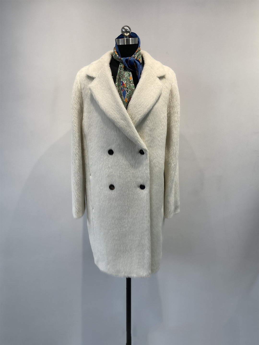 Women Luxury Double Breasted Textured Coat Mune Fashion