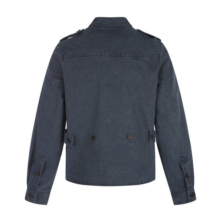 Women Boxy Overshirt Jacket made of Denim with Shoulder Flaps and Patch Chest Pockets Mune Fashion