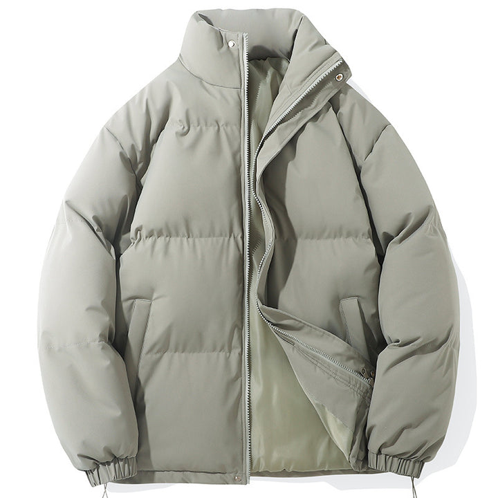 Men's warming puffer jacket with high stand-up collar, concealed two-way zipper and elastic cuffs Mune Fashion