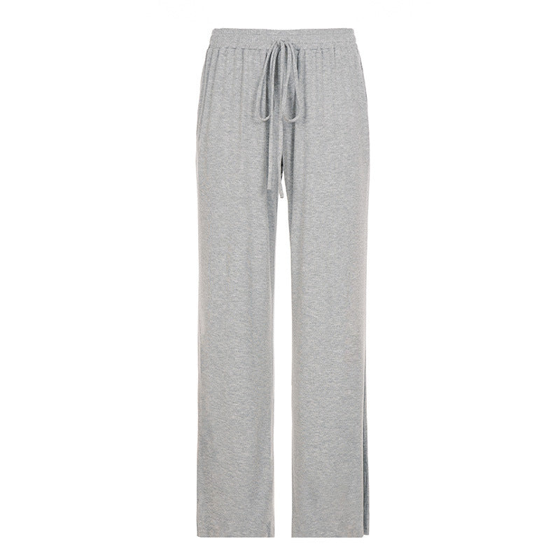 Women’s wide sweatpants with high comfort waistband, drawstring and patch pockets Mune Fashion