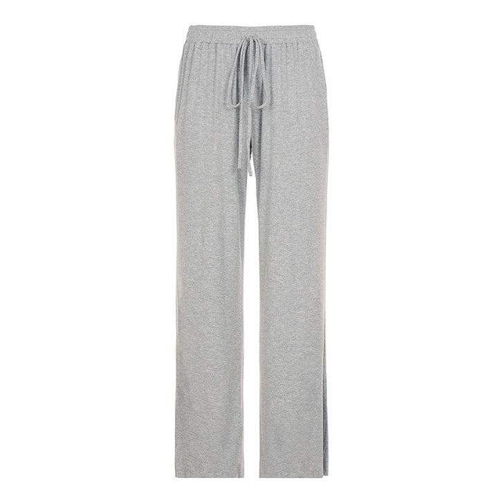 Women’s wide sweatpants with high comfort waistband, drawstring and patch pockets Mune Fashion