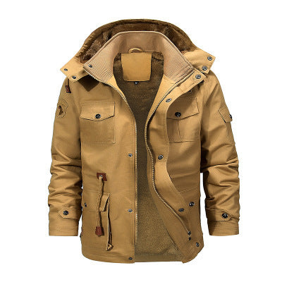 Men's robust canvas field parka with teddy fleece lining, hood, and multifunctional pockets Mune Fashion