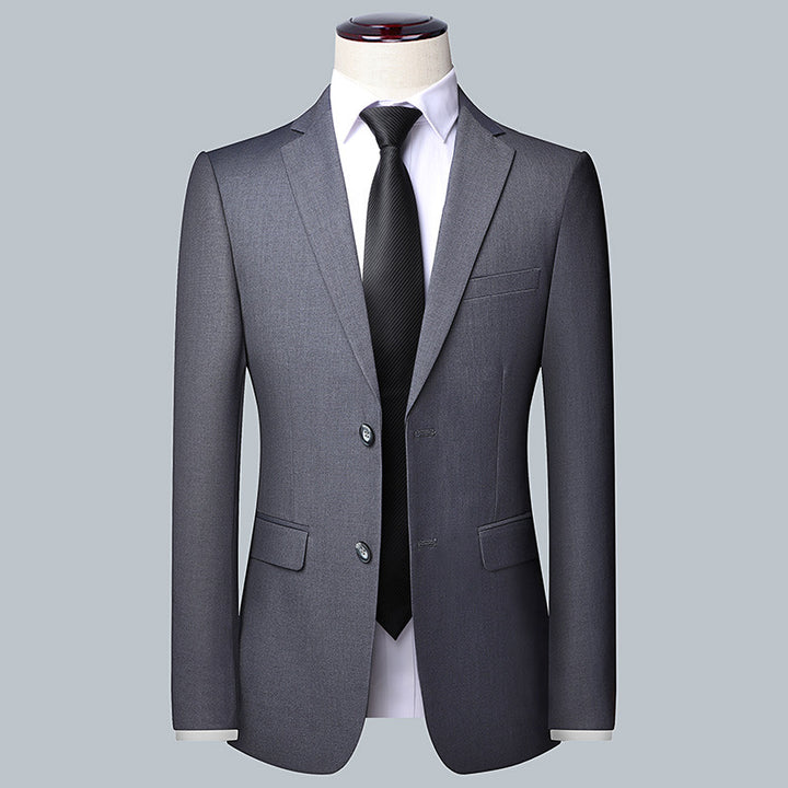 Men's Tailored Slim-Fit Blazer with Narrow Lapel and Chest Piped Pocket Mune Fashion