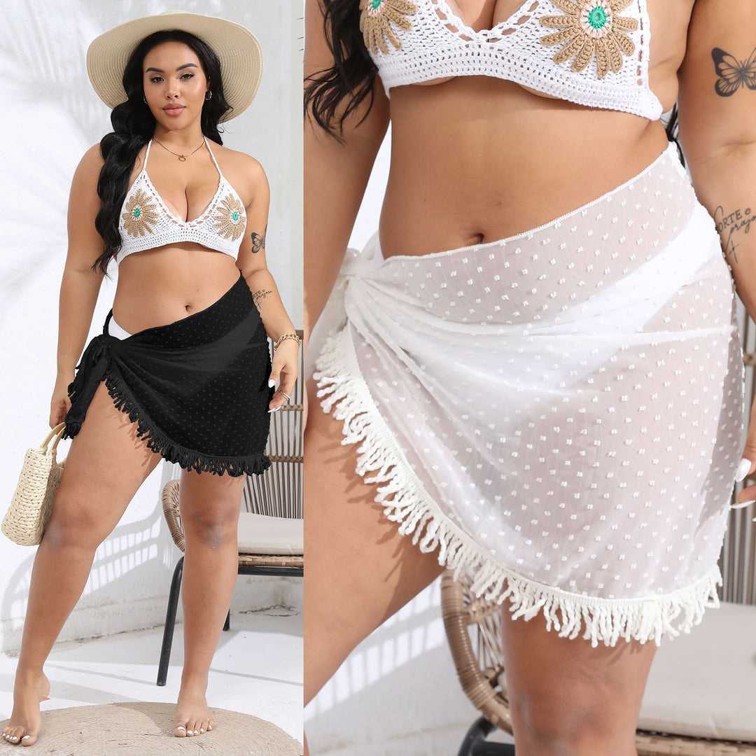 Women's airy beach sarong with fringed hem Mune Fashion