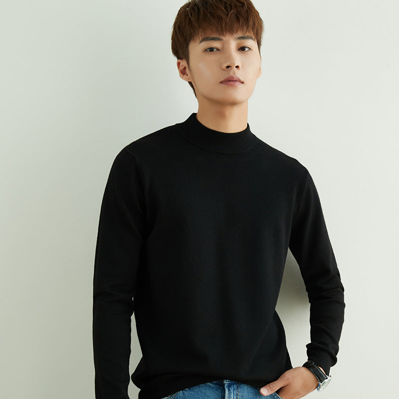 Men's High Neck Pullover in Fine Knit with Slim Fit Mune Fashion