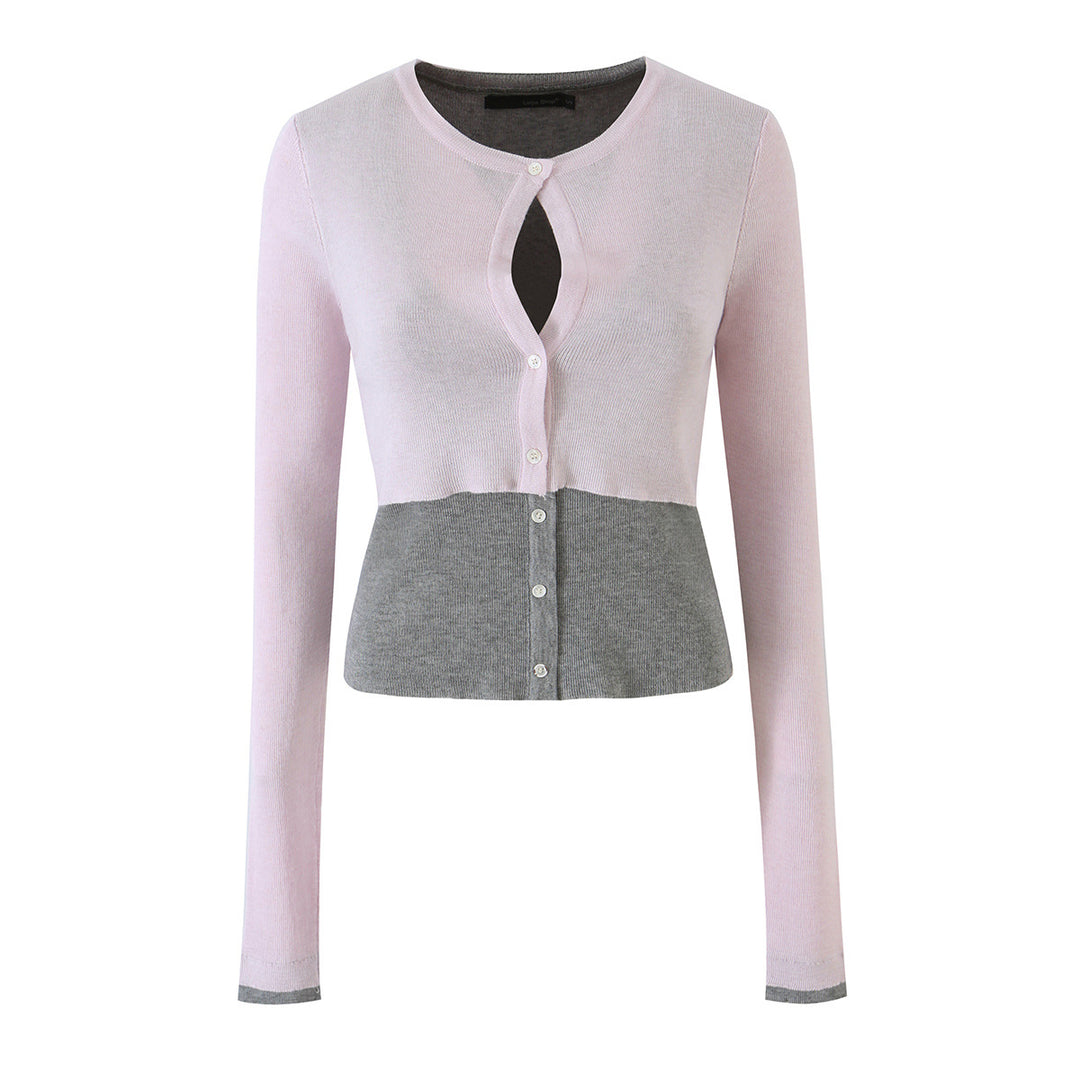 Ladies fine-knit bolero with integrated shirt panel and button details Mune Fashion