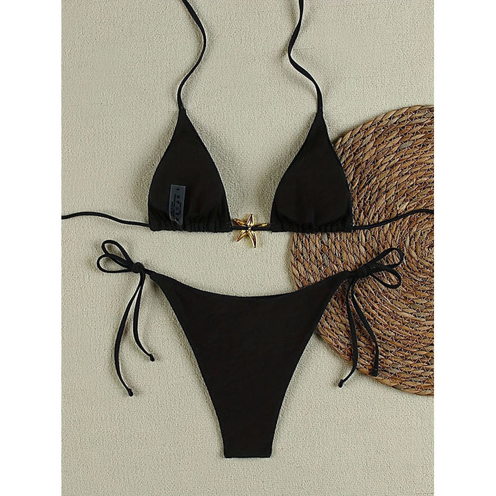 Women's Triangle Bikini with Decorative Star Pendant Mune Fashion