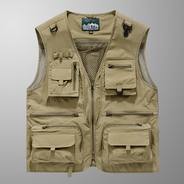 Men's Multi-Functional Outdoor Vest with Mesh Ventilation and Multiple Pockets Mune Fashion