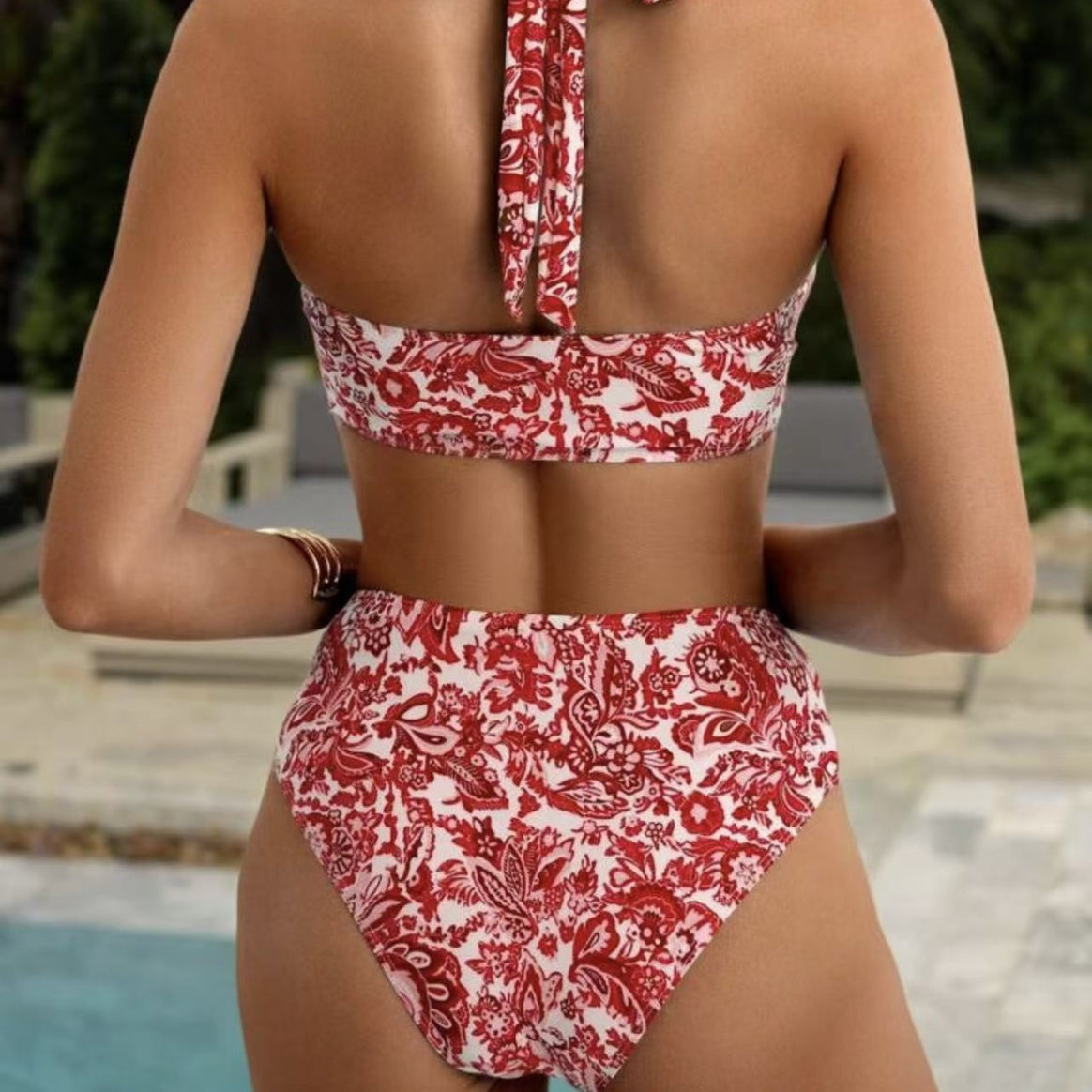 Women's bikini set with high-waisted pants and stylish halterneck Mune Fashion
