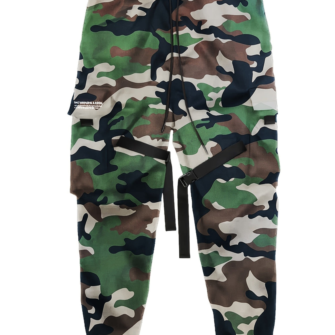 Men's Utility Cargo Jogging Pants with Elastic Waistband, Adjustable Leg Straps & Multifunctional Pockets Mune Fashion