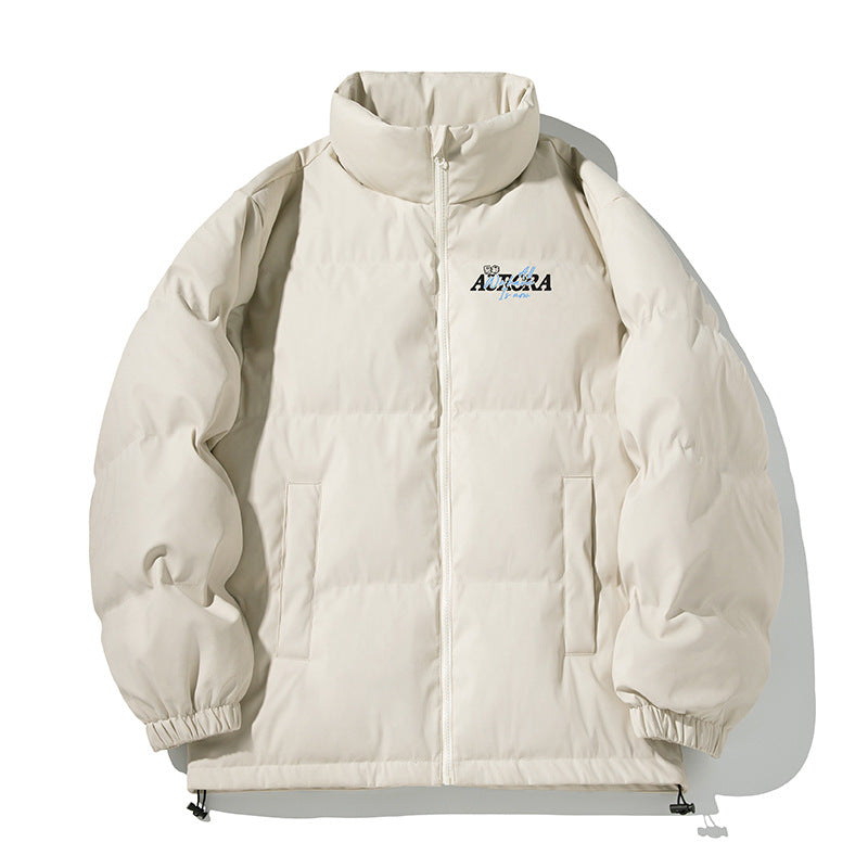 Unisex Insulated Puffer Jacket in minimalist boxy cut with high stand-up collar, concealed zipper, and drawstring hem Mune Fashion