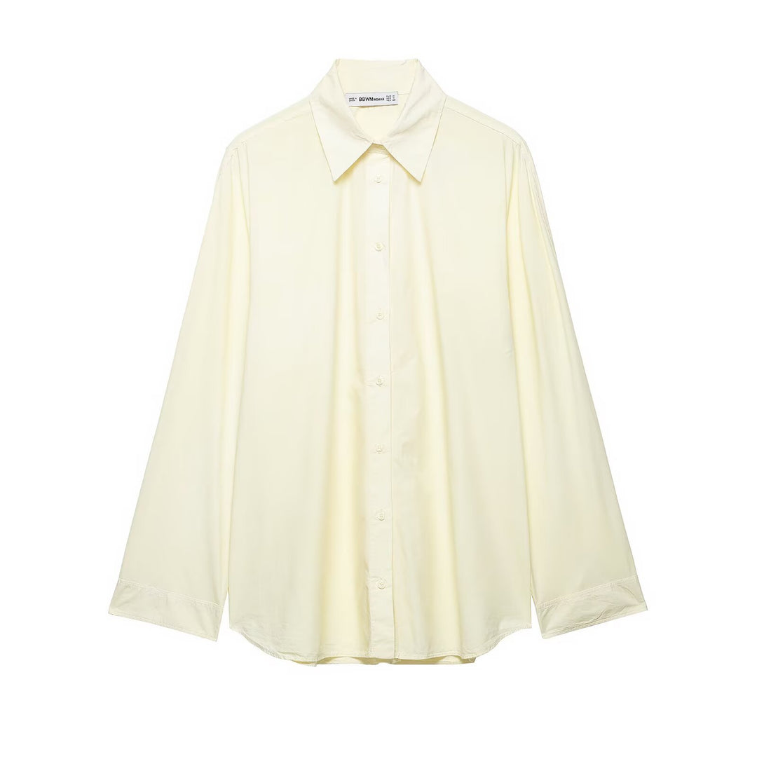 Ladies oversized shirt blouse with wide cut and continuous button placket Mune Fashion