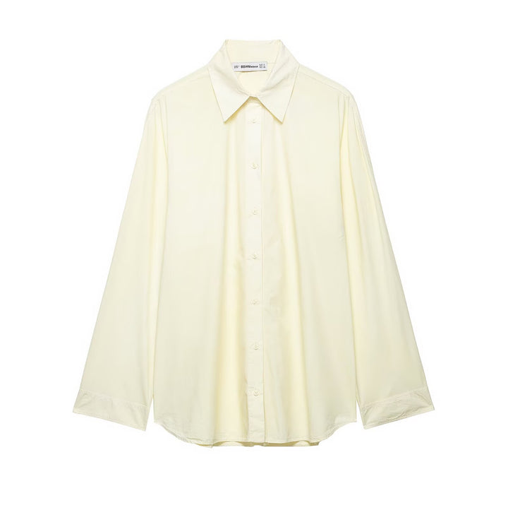 Ladies oversized shirt blouse with wide cut and continuous button placket Mune Fashion